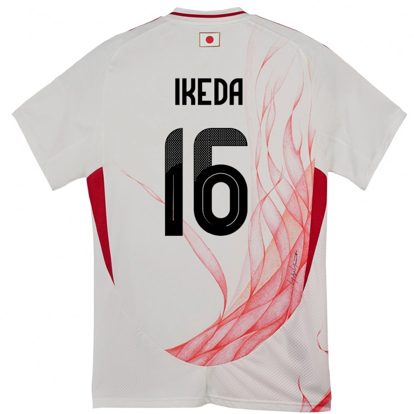 Danxenキッズ日本Shunta Ikeda#16ホワイトアウェイシャツ24-26ジャージーユニフォーム