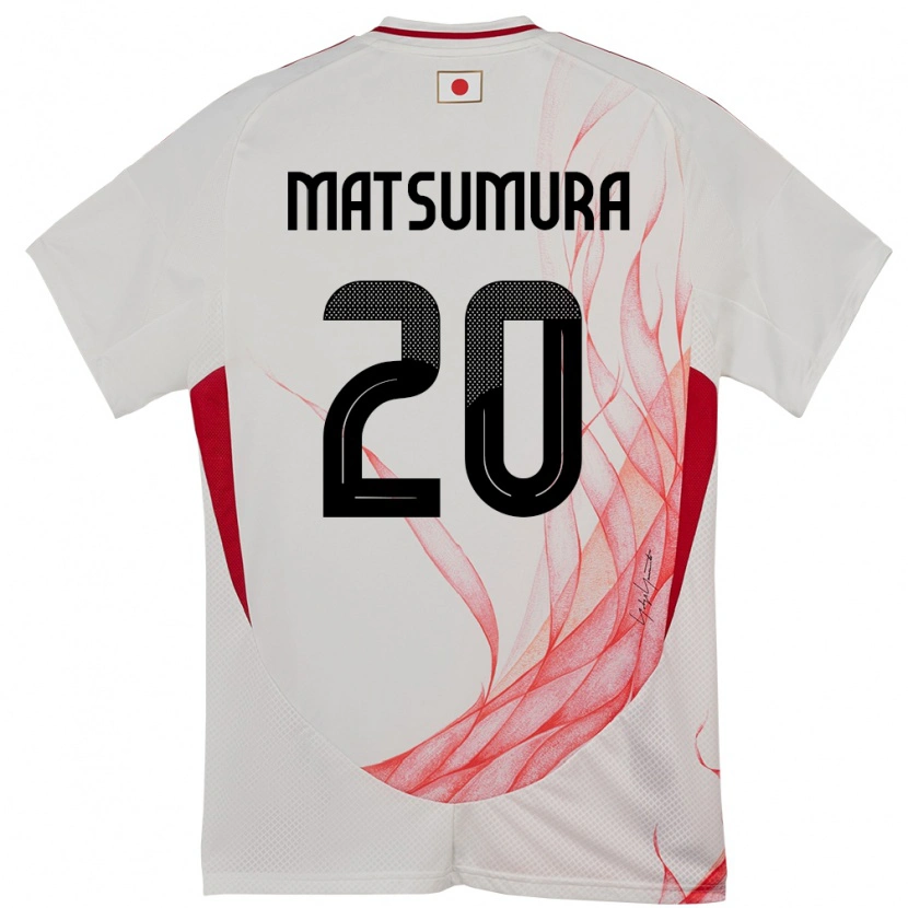 Danxenキッズ日本Yuta Matsumura#20ホワイトアウェイシャツ24-26ジャージーユニフォーム