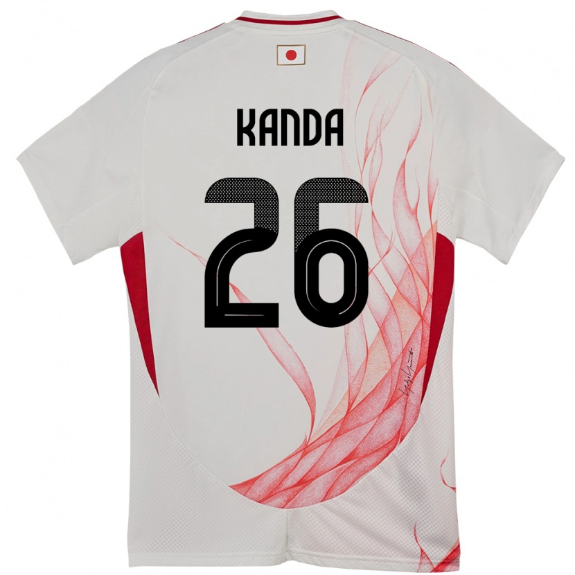 Danxenキッズ日本Hiroto Kanda#26ホワイトアウェイシャツ24-26ジャージーユニフォーム