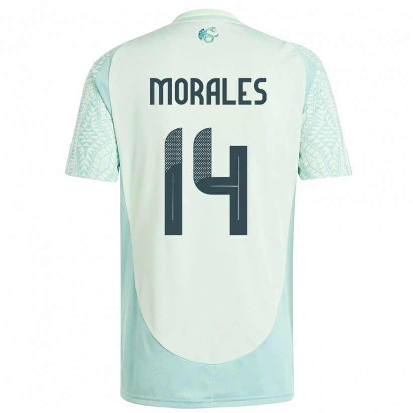 DanxenキッズメキシコAmaury Morales#14リネングリーンアウェイシャツ24-26ジャージーユニフォーム