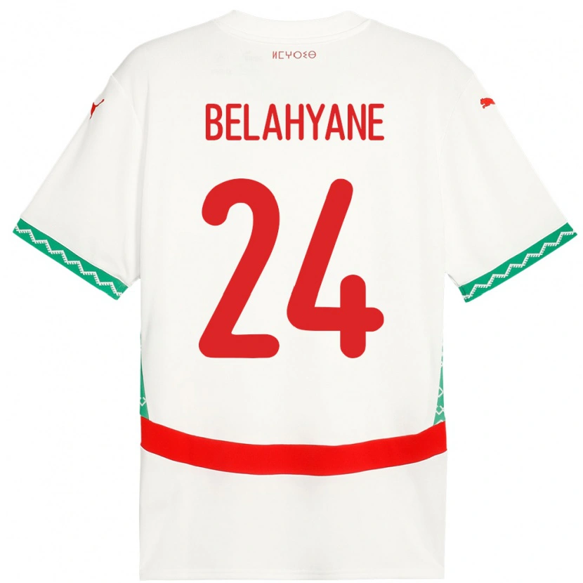 DanxenキッズモロッコReda Belahyane#24ホワイトアウェイシャツ24-26ジャージーユニフォーム