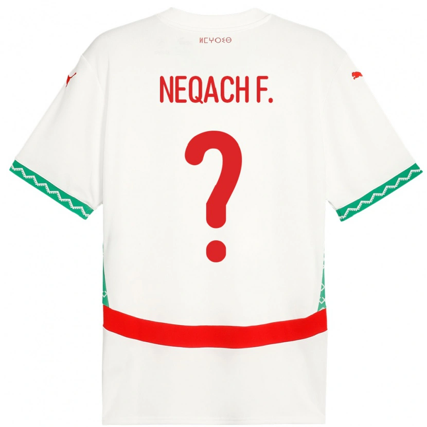 DanxenキッズモロッコAarón Neqach Fernández#0ホワイトアウェイシャツ24-26ジャージーユニフォーム