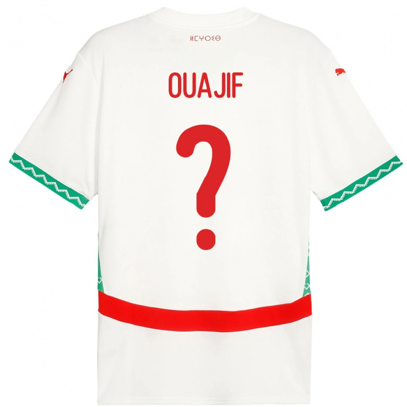 DanxenキッズモロッコNaël Ouajif#0ホワイトアウェイシャツ24-26ジャージーユニフォーム