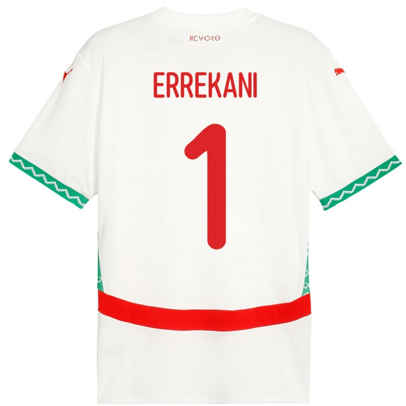 DanxenキッズモロッコYahya Errekani#1ホワイトアウェイシャツ24-26ジャージーユニフォーム
