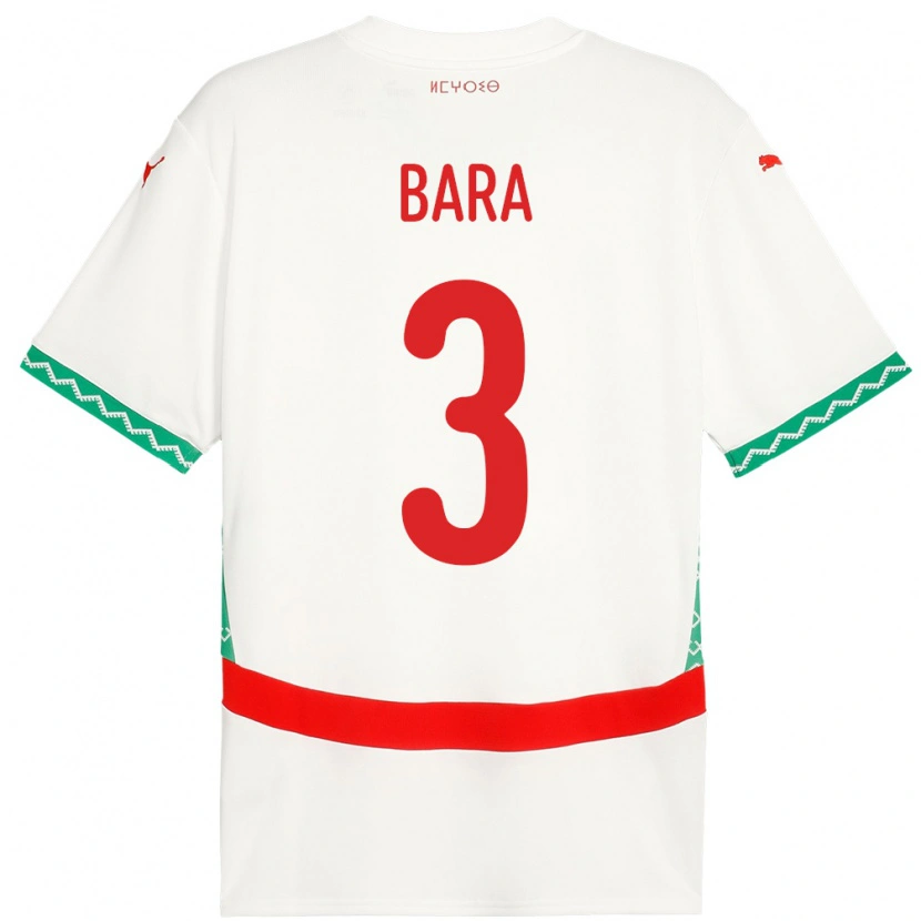 DanxenキッズモロッコSaad Bara#3ホワイトアウェイシャツ24-26ジャージーユニフォーム