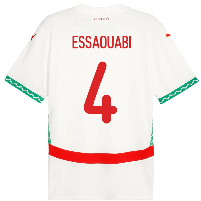 DanxenキッズモロッコHatim Essaouabi#4ホワイトアウェイシャツ24-26ジャージーユニフォーム