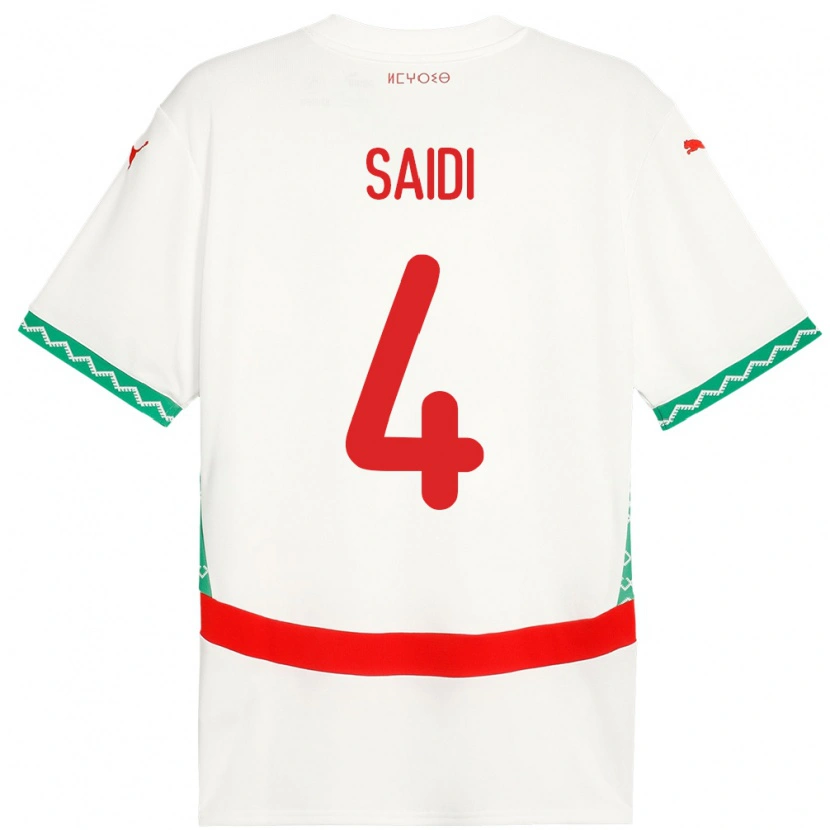 DanxenキッズモロッコObaid Saidi#4ホワイトアウェイシャツ24-26ジャージーユニフォーム