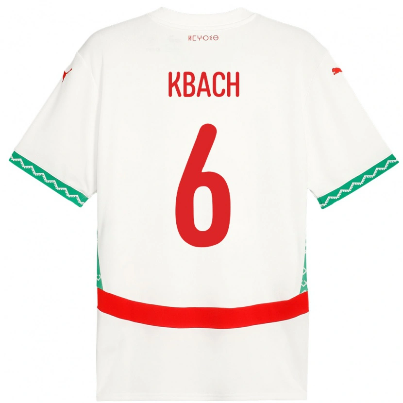 DanxenキッズモロッコHamza Kbach#6ホワイトアウェイシャツ24-26ジャージーユニフォーム