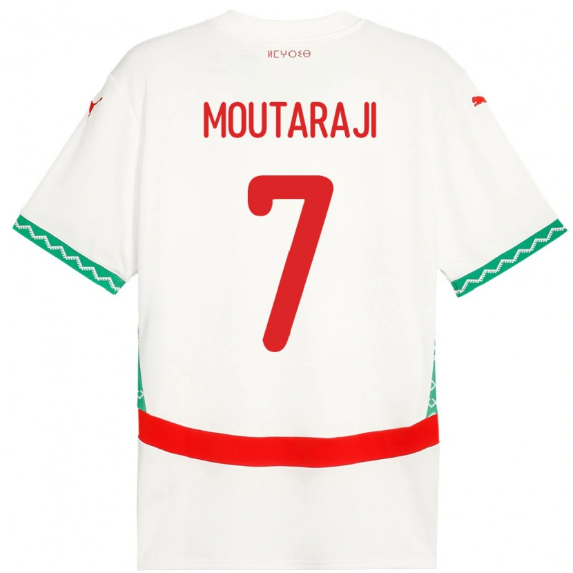 DanxenキッズモロッコIsmail Moutaraji#7ホワイトアウェイシャツ24-26ジャージーユニフォーム