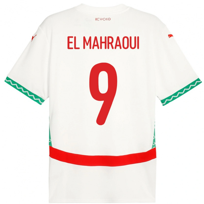 DanxenキッズモロッコAnas El Mahraoui#9ホワイトアウェイシャツ24-26ジャージーユニフォーム