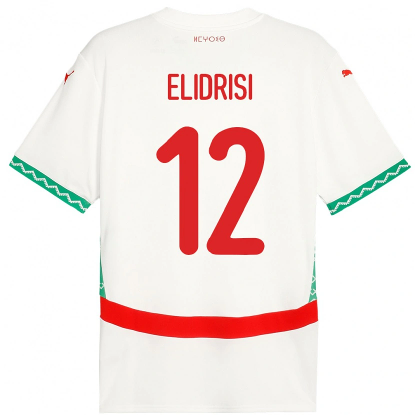 DanxenキッズモロッコSoufiane Elidrisi#12ホワイトアウェイシャツ24-26ジャージーユニフォーム