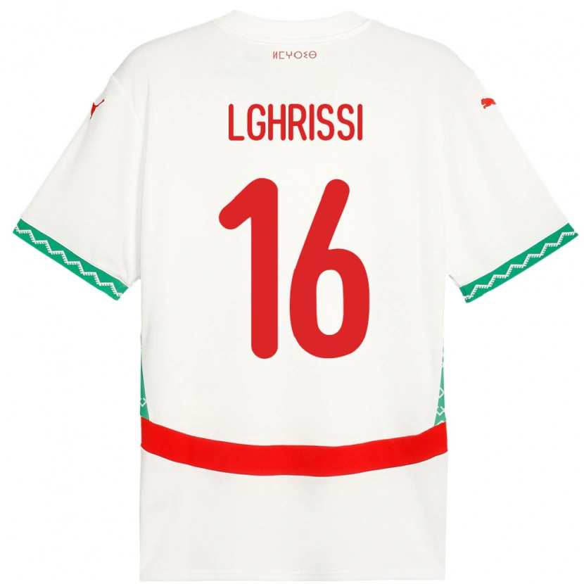 DanxenキッズモロッコWalid Lghrissi#16ホワイトアウェイシャツ24-26ジャージーユニフォーム