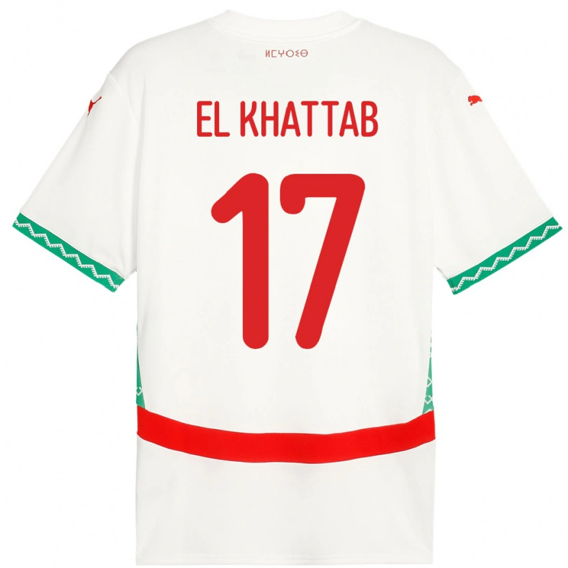 DanxenキッズモロッコOmar El Khattab#17ホワイトアウェイシャツ24-26ジャージーユニフォーム