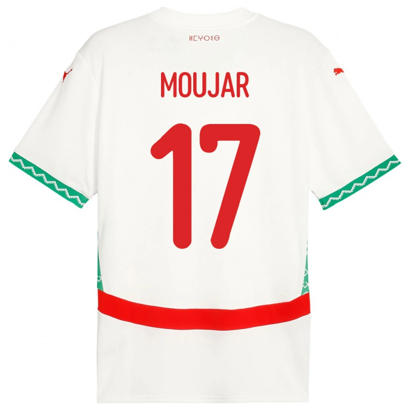 DanxenキッズモロッコSalah Moujar#17ホワイトアウェイシャツ24-26ジャージーユニフォーム