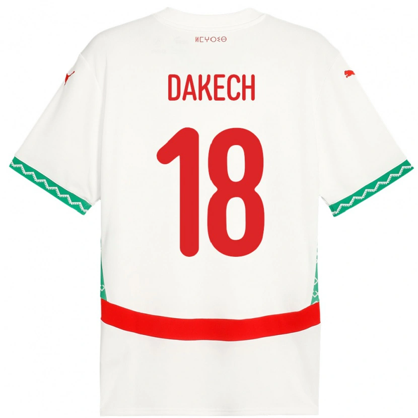 DanxenキッズモロッコImran Dakech#18ホワイトアウェイシャツ24-26ジャージーユニフォーム