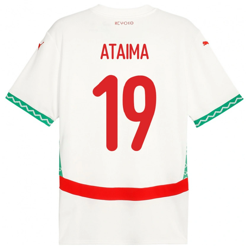 DanxenキッズモロッコHamza Ataima#19ホワイトアウェイシャツ24-26ジャージーユニフォーム