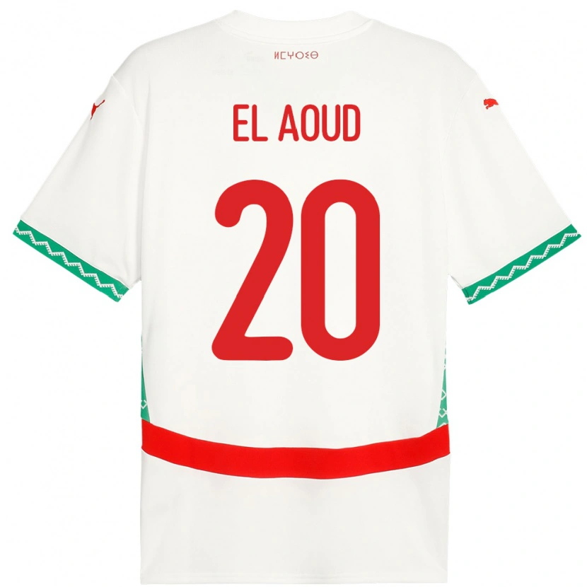 DanxenキッズモロッコIsmail El Aoud#20ホワイトアウェイシャツ24-26ジャージーユニフォーム