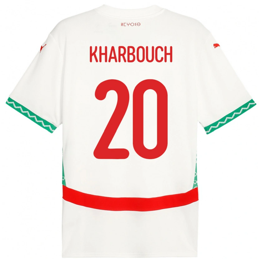 DanxenキッズモロッコYahya Kharbouch#20ホワイトアウェイシャツ24-26ジャージーユニフォーム