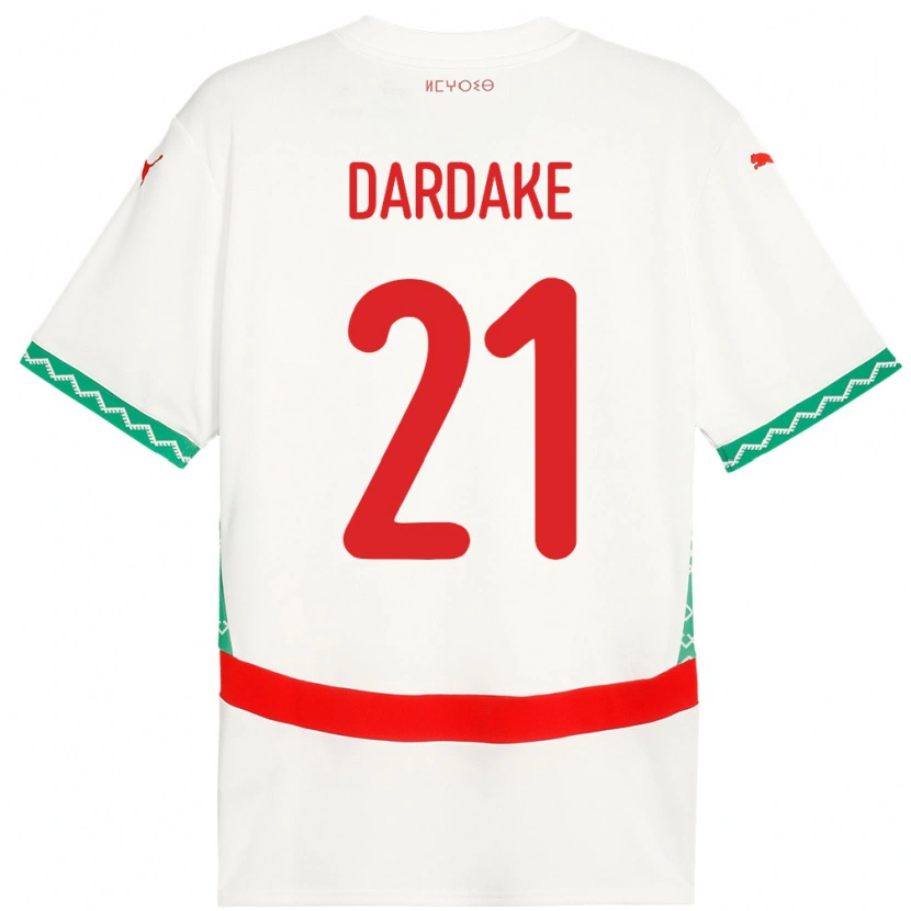 DanxenキッズモロッコWassim Dardake#21ホワイトアウェイシャツ24-26ジャージーユニフォーム