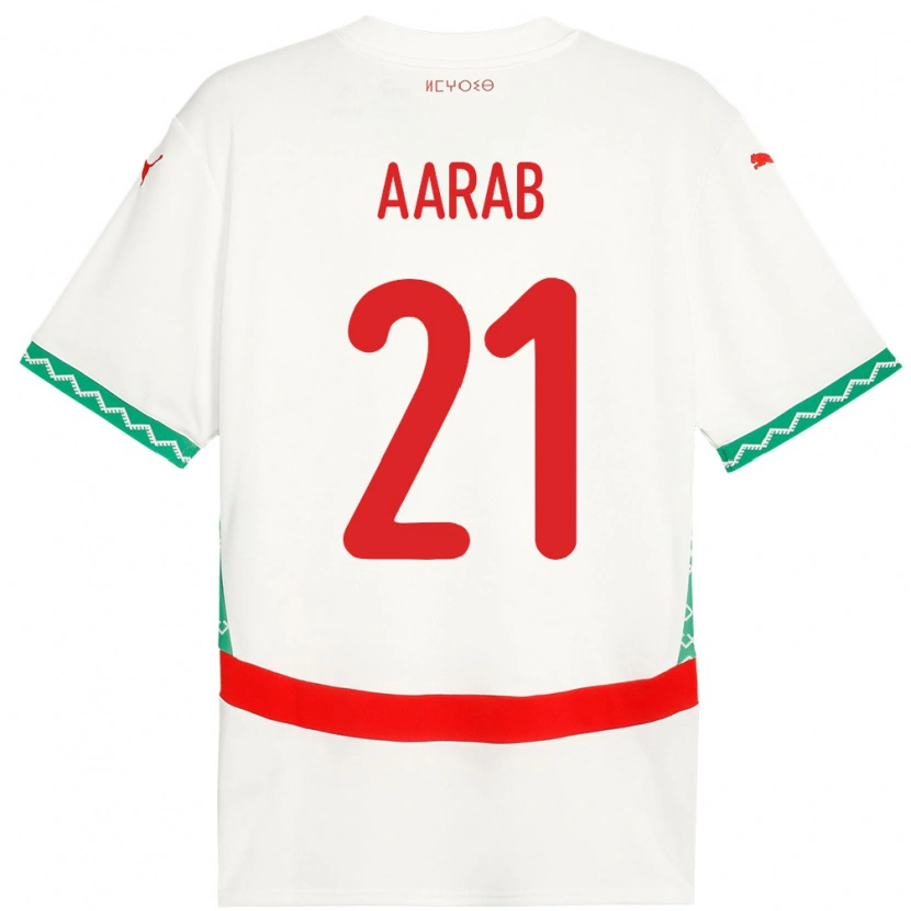DanxenキッズモロッコZyad Aarab#21ホワイトアウェイシャツ24-26ジャージーユニフォーム