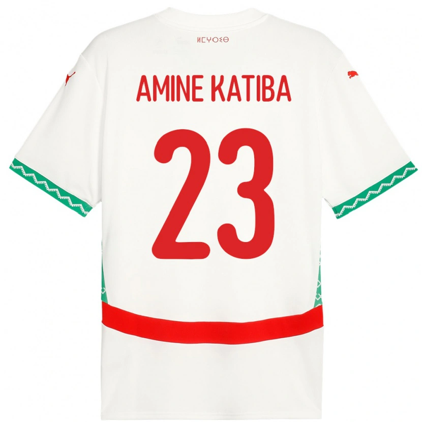 DanxenキッズモロッコMohamed Amine Katiba#23ホワイトアウェイシャツ24-26ジャージーユニフォーム