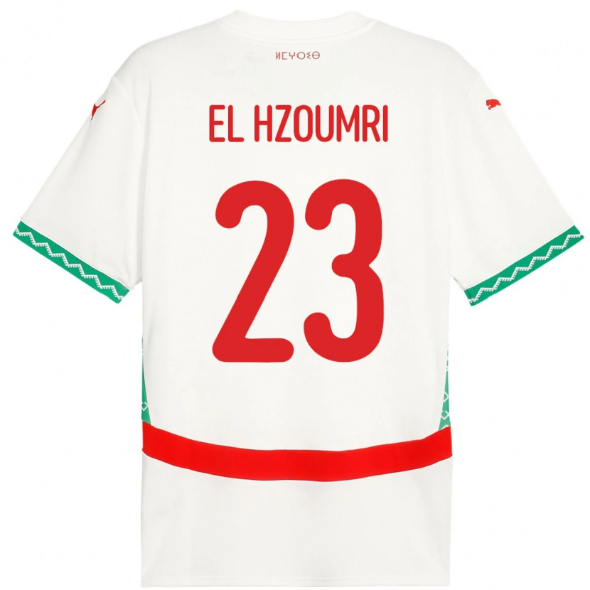 DanxenキッズモロッコYahya El Hzoumri#23ホワイトアウェイシャツ24-26ジャージーユニフォーム