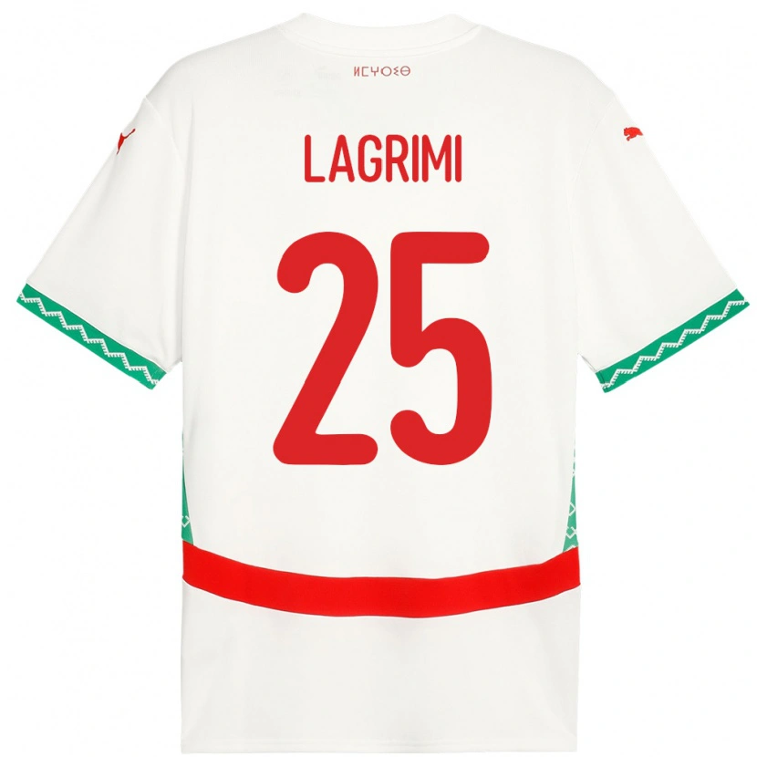 DanxenキッズモロッコIlyass Lagrimi#25ホワイトアウェイシャツ24-26ジャージーユニフォーム