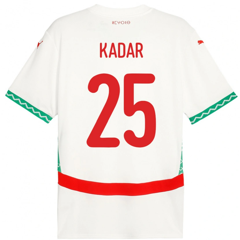 DanxenキッズモロッコNawfel-Abdelkader Kadar#25ホワイトアウェイシャツ24-26ジャージーユニフォーム