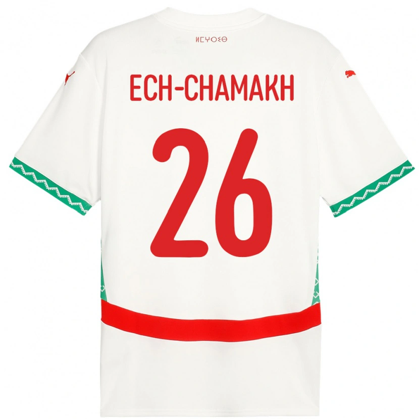 DanxenキッズモロッコJamal Ech-Chamakh#26ホワイトアウェイシャツ24-26ジャージーユニフォーム