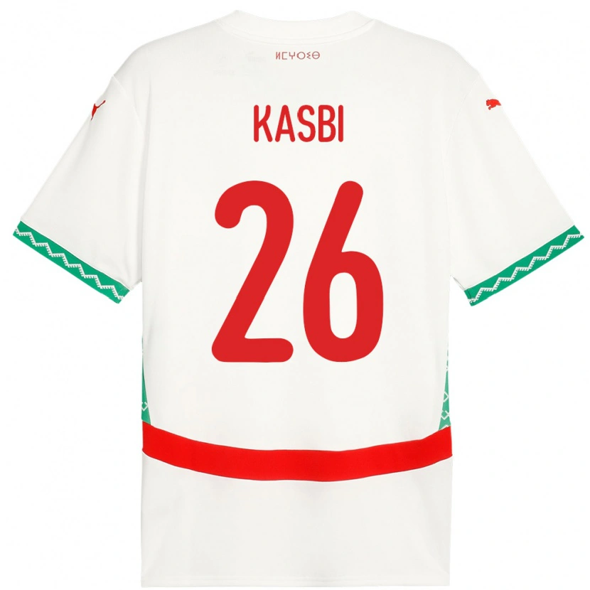 DanxenキッズモロッコKhalid Kasbi#26ホワイトアウェイシャツ24-26ジャージーユニフォーム