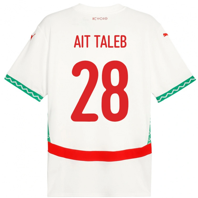 DanxenキッズモロッコIsmail Ait Taleb#28ホワイトアウェイシャツ24-26ジャージーユニフォーム