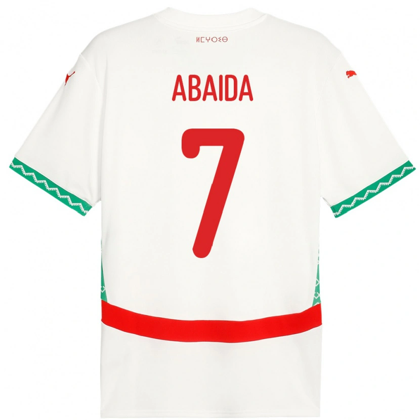 DanxenキッズモロッコHaitam Abaida#7ホワイトアウェイシャツ24-26ジャージーユニフォーム
