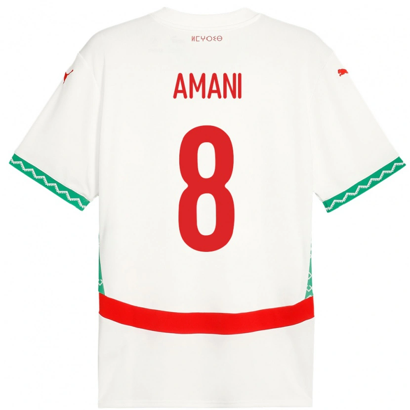 Danxenキッズモロッコサルマ・アマニ#8ホワイトアウェイシャツ24-26ジャージーユニフォーム