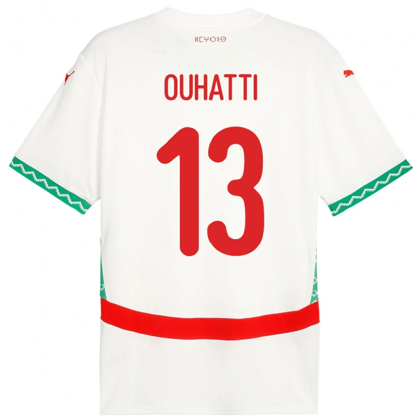 DanxenキッズモロッコAymane Ouhatti#13ホワイトアウェイシャツ24-26ジャージーユニフォーム