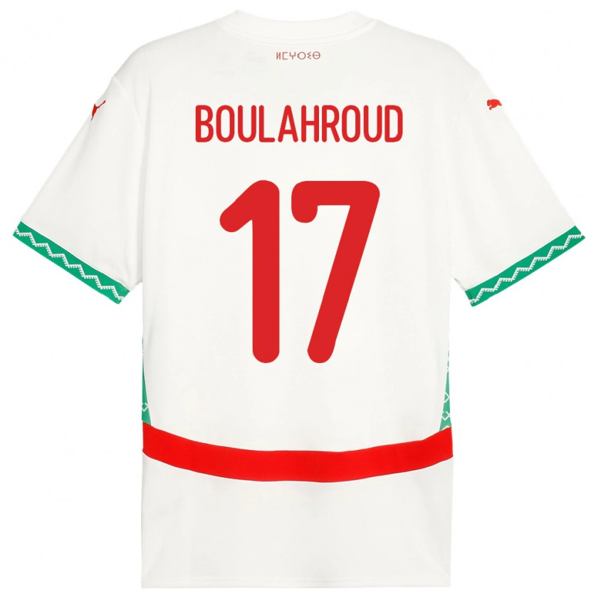 DanxenキッズモロッコCharaf Eddine Boulahroud#17ホワイトアウェイシャツ24-26ジャージーユニフォーム