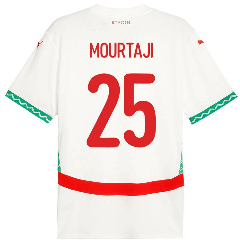 DanxenキッズモロッコChaymaa Mourtaji#25ホワイトアウェイシャツ24-26ジャージーユニフォーム