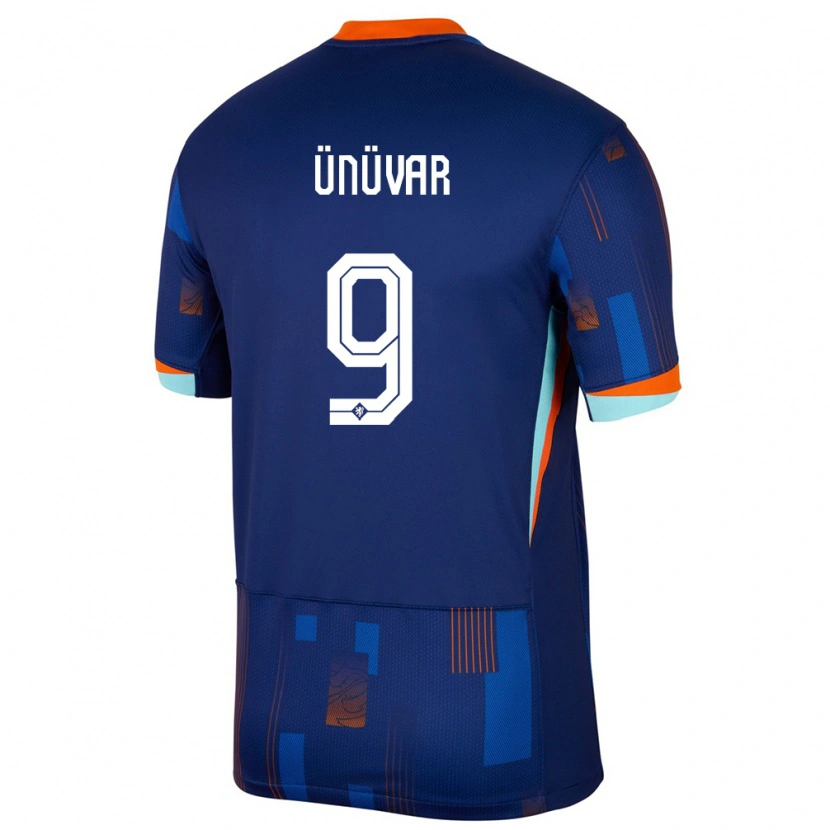 DanxenキッズオランダEmre Ünüvar#9青アウェイシャツ24-26ジャージーユニフォーム