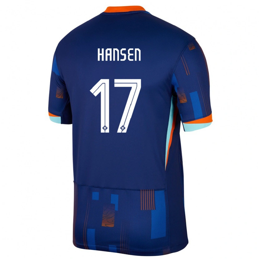 Danxenキッズオランダソンチェ・ハンセン#17青アウェイシャツ24-26ジャージーユニフォーム