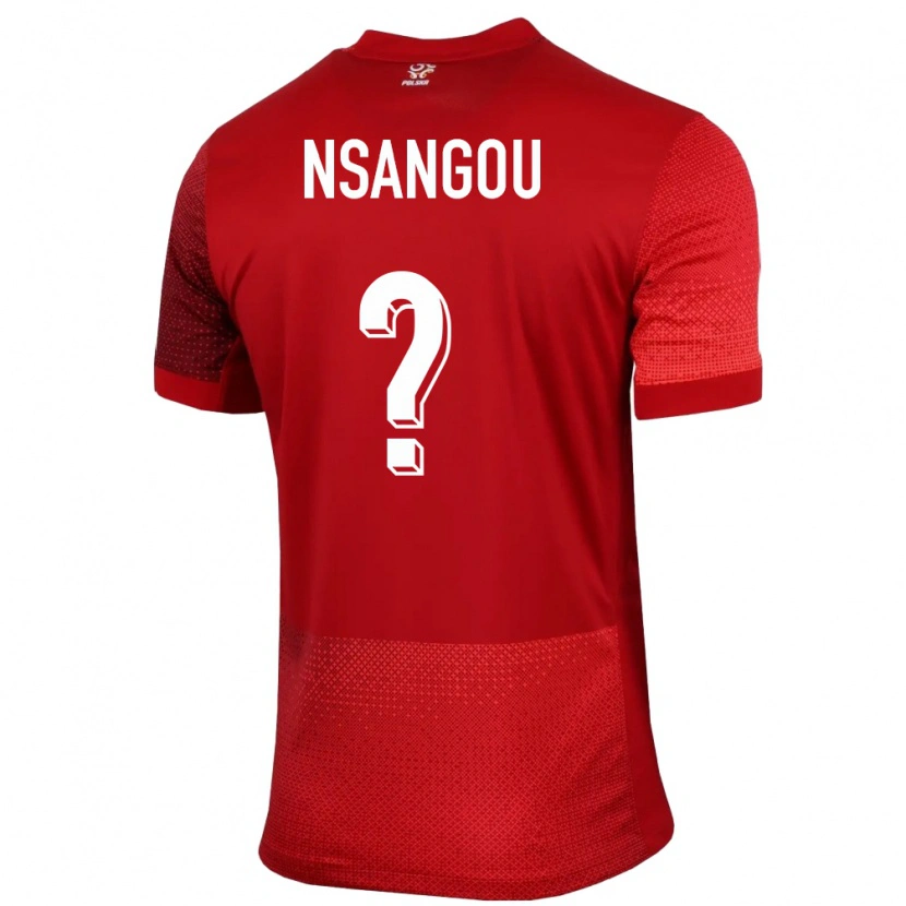 DanxenキッズポーランドJonathan Nsangou#0赤アウェイシャツ24-26ジャージーユニフォーム