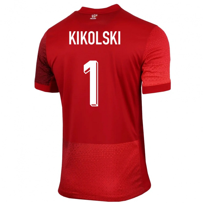 DanxenキッズポーランドMaciej Kikolski#1赤アウェイシャツ24-26ジャージーユニフォーム