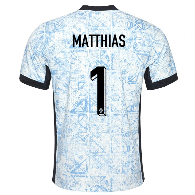 DanxenキッズポルトガルMatthias Da Silva#1クリームブルーアウェイシャツ24-26ジャージーユニフォーム