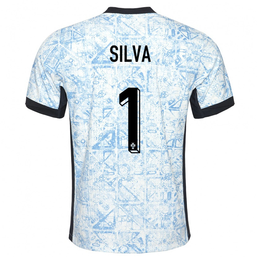 DanxenキッズポルトガルDinis Silva#1クリームブルーアウェイシャツ24-26ジャージーユニフォーム