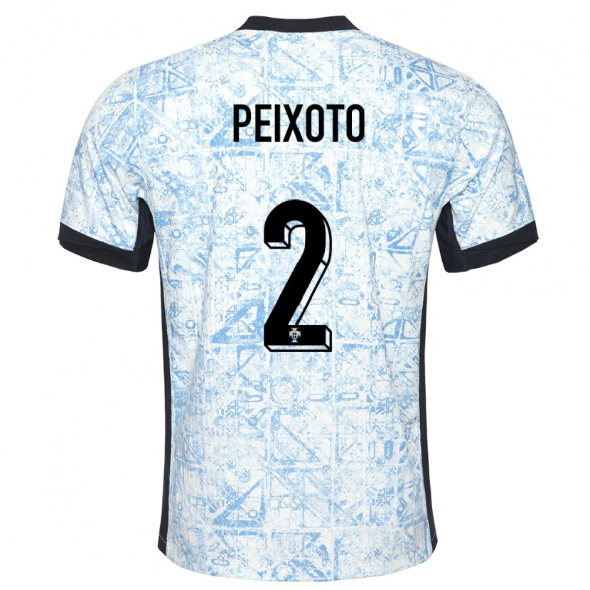 DanxenキッズポルトガルGuilherme Peixoto#2クリームブルーアウェイシャツ24-26ジャージーユニフォーム