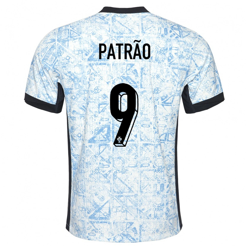 DanxenキッズポルトガルAfonso Patrão#9クリームブルーアウェイシャツ24-26ジャージーユニフォーム
