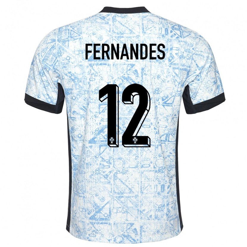 Danxenキッズポルトガルディオゴ・フェルナンデス#12クリームブルーアウェイシャツ24-26ジャージーユニフォーム