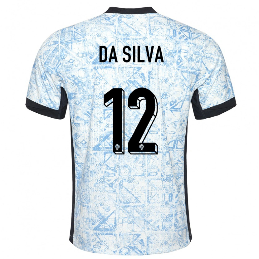 DanxenキッズポルトガルRodrigo Da Silva#12クリームブルーアウェイシャツ24-26ジャージーユニフォーム