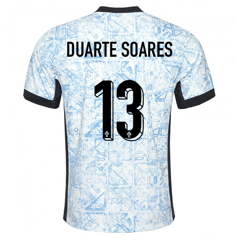 DanxenキッズポルトガルDuarte Soares#13クリームブルーアウェイシャツ24-26ジャージーユニフォーム