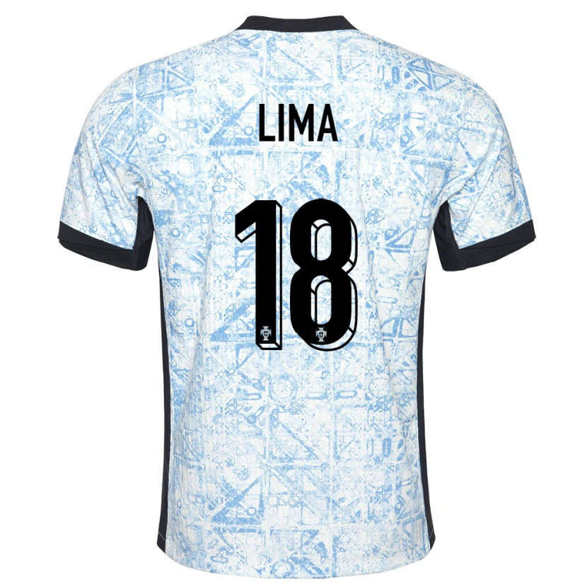 DanxenキッズポルトガルBernardo Lima#18クリームブルーアウェイシャツ24-26ジャージーユニフォーム