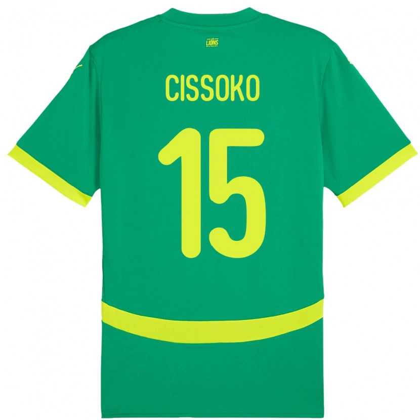 DanxenキッズセネガルIbrahima Cissoko#15グリーンアウェイシャツ24-26ジャージーユニフォーム