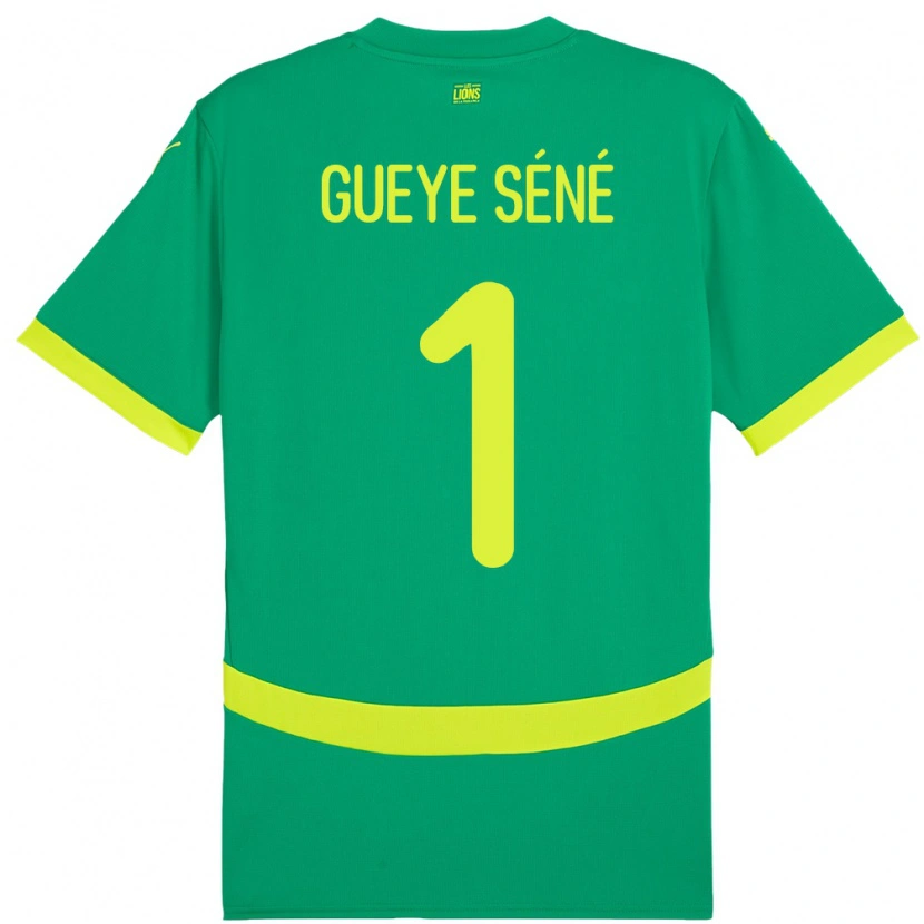 DanxenキッズセネガルThiaba Gueye Sene#1グリーンアウェイシャツ24-26ジャージーユニフォーム